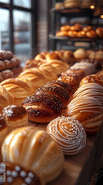 Fototapeta A bakery with a modern minimalist style and a flat design