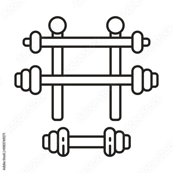 Obraz Dumbbells icon vector on white background