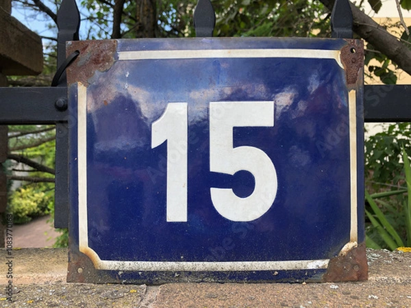 Obraz Rusty metal sign that says number 15