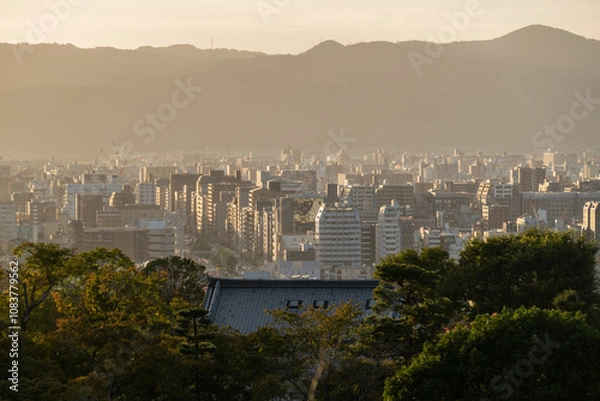 Obraz Kyoto Cityscape view from Kiyomizu-dera is a Buddhist temple located in eastern Kyoto, Japan. The temple is part of the Historic Monuments of Ancient Kyoto UNESCO World Heritage Site. 