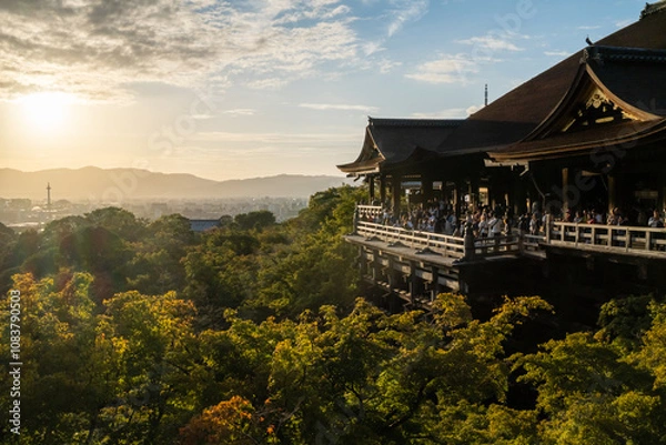 Obraz Kiyomizu-dera is a Buddhist temple located in eastern Kyoto, Japan. The temple is part of the Historic Monuments of Ancient Kyoto UNESCO World Heritage Site. 