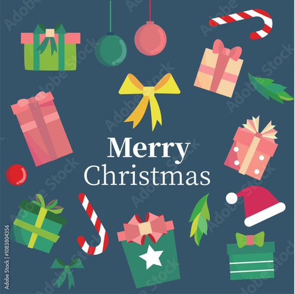 Obraz  christmas gift collection and element