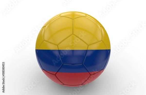 Fototapeta Soccer ball with Algeria flag; 3d rendering