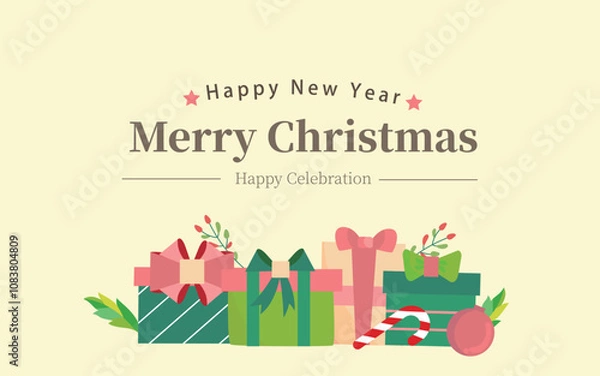 Obraz  christmas gift collection and element