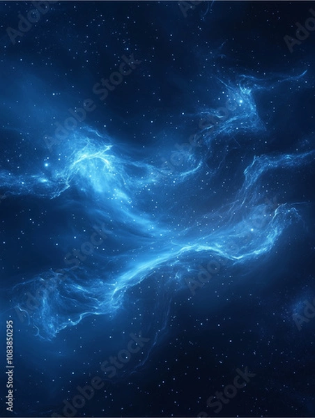 Obraz Celestial Nebula: Electric Blue Swirls 