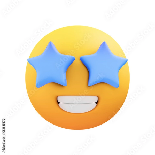 Obraz star face emoji 3d illustration