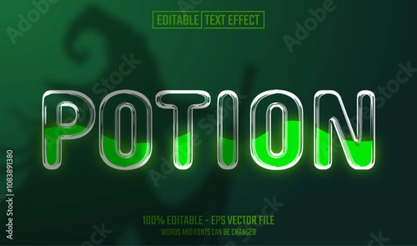 Fototapeta potion editable text effect