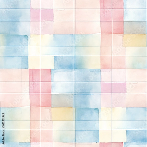 Fototapeta Plaid Seamless Pattern in Pastel Color