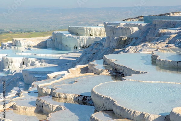 Obraz Trawertynowy taras w Pamukkale, wpisany na Listę Światowego Dziedzictwa UNESCO, Turcja