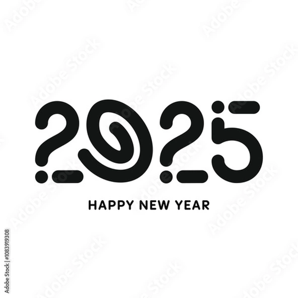 Fototapeta A 2025 creative symbol represents innovation, growth, and futuristic aspirations. Modern design elements, bold numbers and dynamic typography to convey optimism and new beginnings for the year ahead.