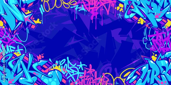 Fototapeta Cool Abstract Colorful Urban Street Art Graffiti Style Vector Illustration Background Template