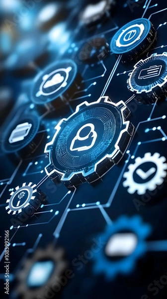 Obraz 3D Illustration Business Process Management System Automation