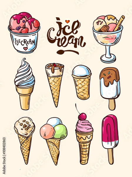 Obraz  homemade ice cream