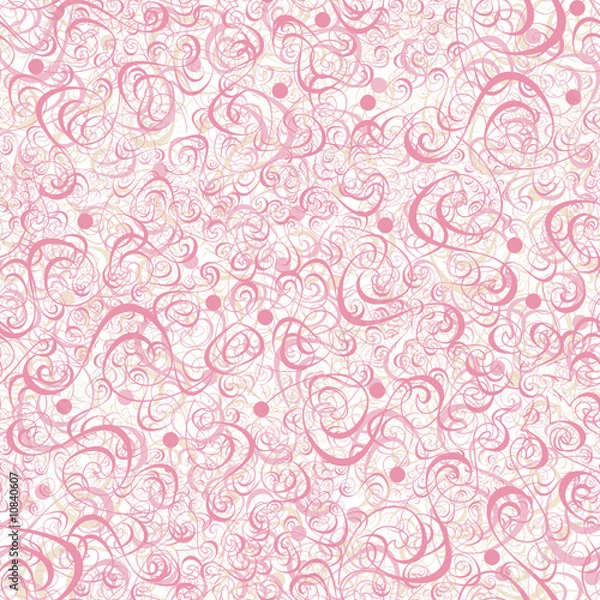Fototapeta Seamless pink swirl vector pattern