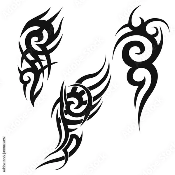 Fototapeta  tribal tattoo. vector illustration without transparency.