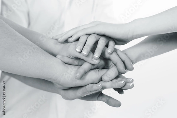 Obraz Business team put hands together