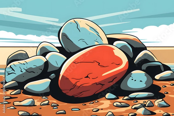 Obraz pop art style illustration of a pile of rock