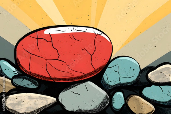 Obraz pop art style illustration of a pile of rock