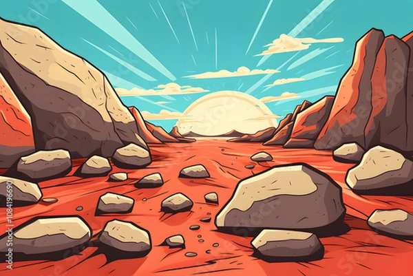 Obraz pop art style illustration of a pile of rock