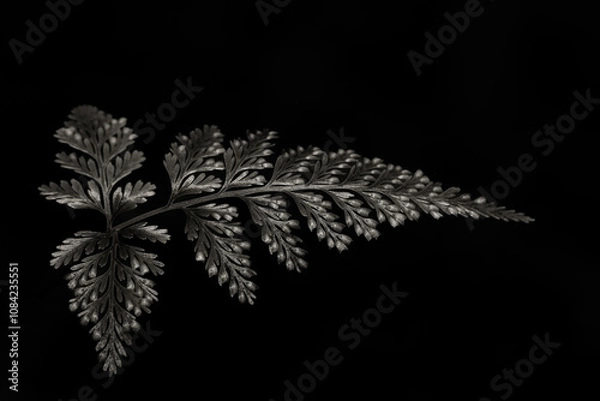 Fototapeta Fern leaves that are ported using monochrome technique