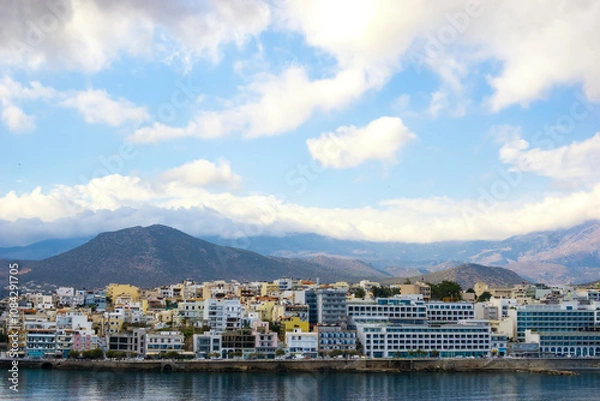 Fototapeta view of the port crete, greece