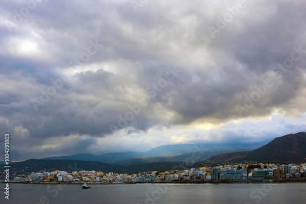 Obraz view of the port crete, greece