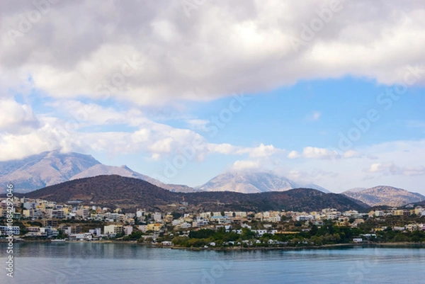 Fototapeta view of the port crete, greece