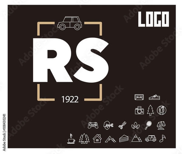 Fototapeta RS Initial Logo for your startup venture