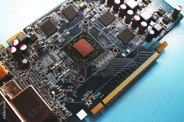 Obraz Video graphic adapter whithout cooling system.GPU.PCI-E graphic adapter