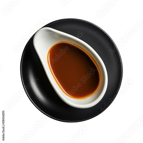 Obraz Ultrarealistic UHD black isolated gravy boat photo. Thanksgiving and Christmas Meals