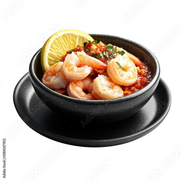 Obraz Ultra Realistic UHD Photo of Shrimp Cocktail in Commercial Shoot. Dish for Thanksgiving and Christmas Celebrations