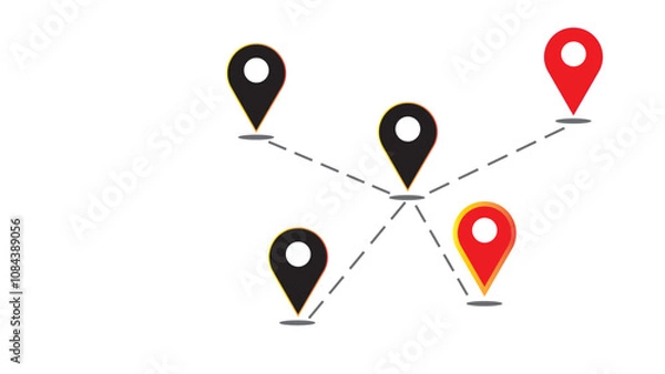 Obraz Abstract location icon, simple location icon on white background.