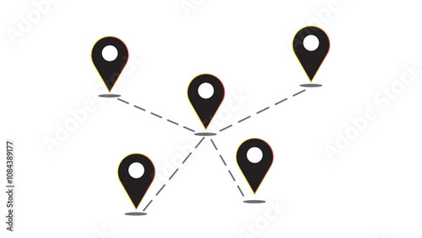 Obraz Abstract beautiful map icon, GPS Map, design simple white background.