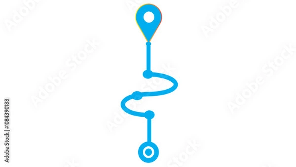 Obraz Abstract beautiful map pin, location icon, GPS Map on white background.