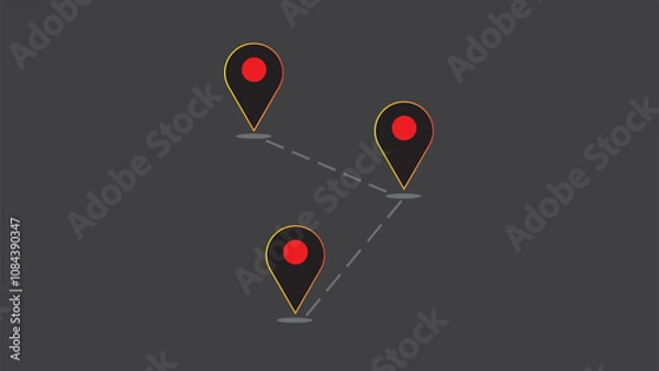 Obraz Abstract location icon, GPS icon simple vector illustration.