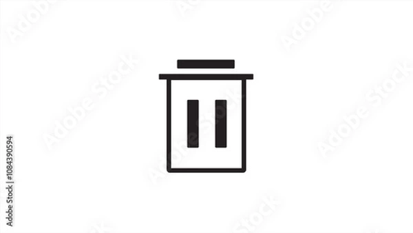 Obraz Abstract delete icon simple on white background.