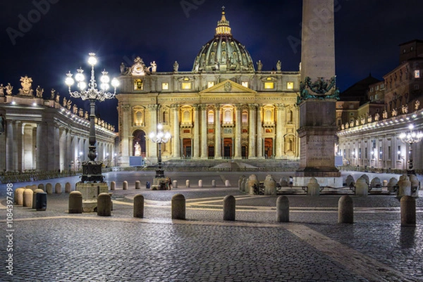 Fototapeta St. Peter's Basilica is one of the most renowned works of Renaissance architecture and features many notable Baroque elements.