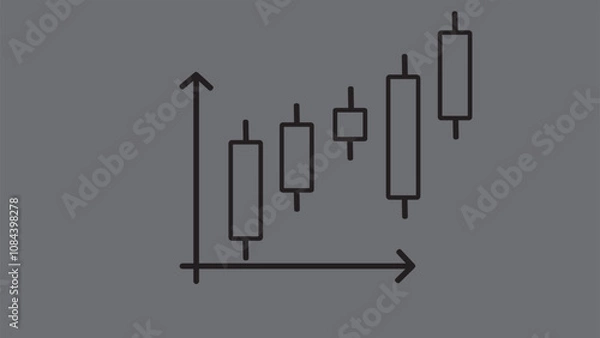 Obraz Stock market candlestick chart,up market simple.
