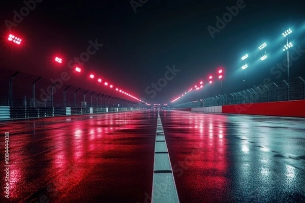 Fototapeta Racing circuit red lights