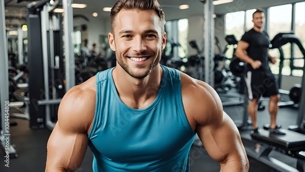 Fototapeta man lifting weights