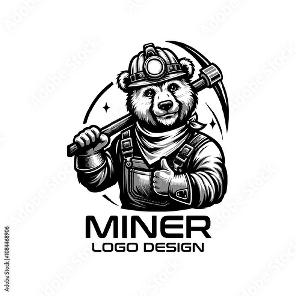 Fototapeta Miner  Vector Logo Design