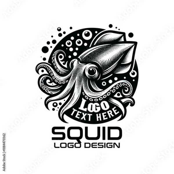 Fototapeta Squid Vector Logo Design