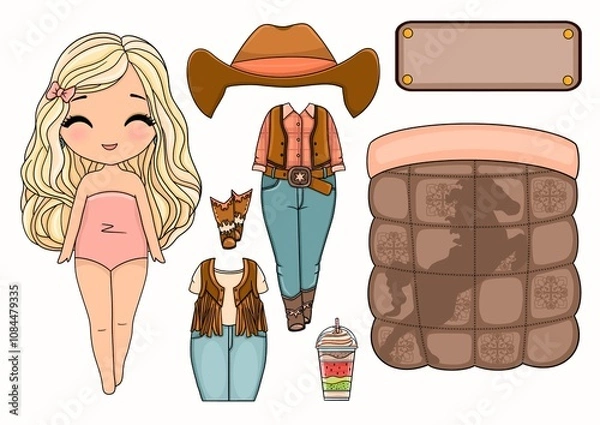 Obraz Paper Doll cowboy 