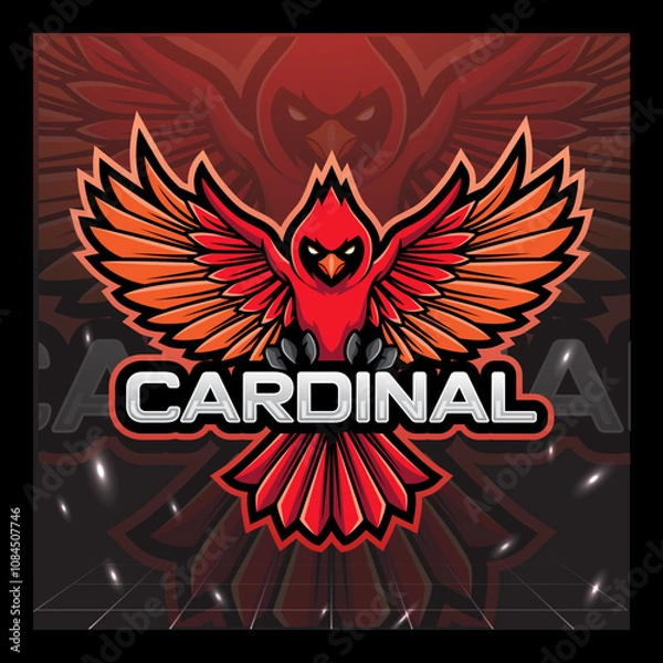 Obraz Cardinal bird mascot e sport logo design