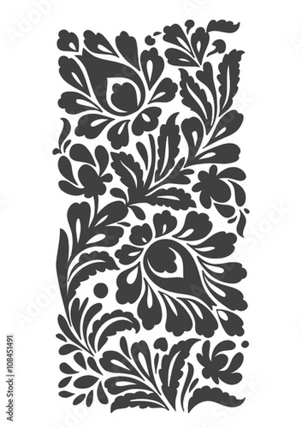 Obraz Floral folkloric element isolated, vector illustration