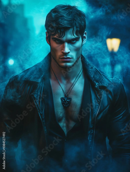 Fototapeta portrait of a man - paranormal - generative ai