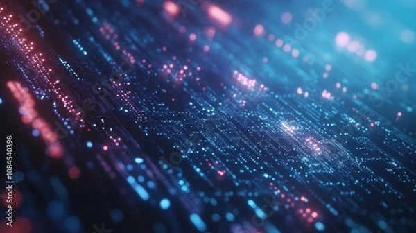 Obraz A detailed close-up of a silicon wafer under a microscope, illustrating nanotechnology in the creation of microchips and complex circuits and advanced semiconductor engineering