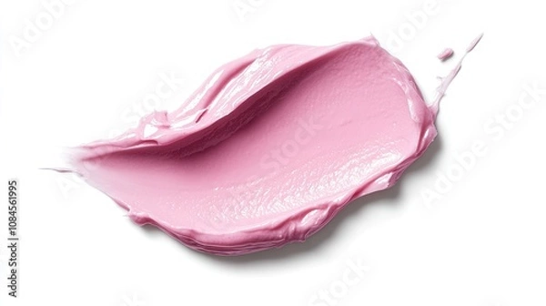Fototapeta Photo of smooth pink cream texture on white background. Suitable for skin care, beauty products.