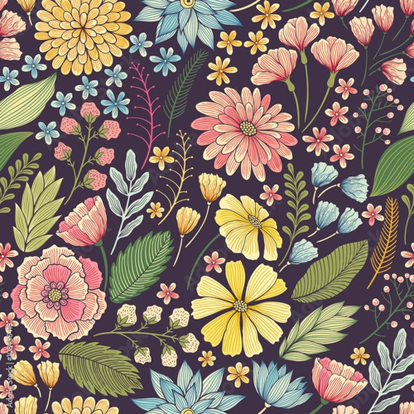 Fototapeta Seamless Floral Pattern