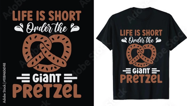 Fototapeta Pretzel T-Shirt Design – Pretzel Graphic, Pretzel Vector, Pretzel Illustration, Pretzel Icon, Pretzel Artwork for Creative Projects, Apparel, and Merchandise. Ideal for Food-Themed Designs.